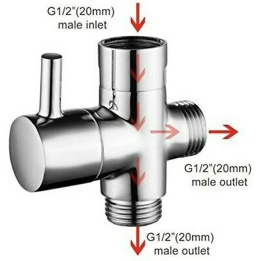 Shower Valve Cartridge - G1/2in 3 Way Diverter Valve T-Adapter