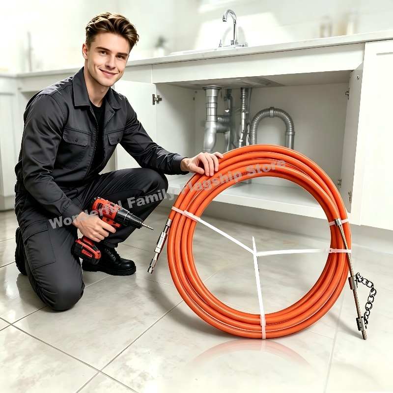 Drain Snake Flexible - Flexible Drain Auger Plumbing Snake Tool