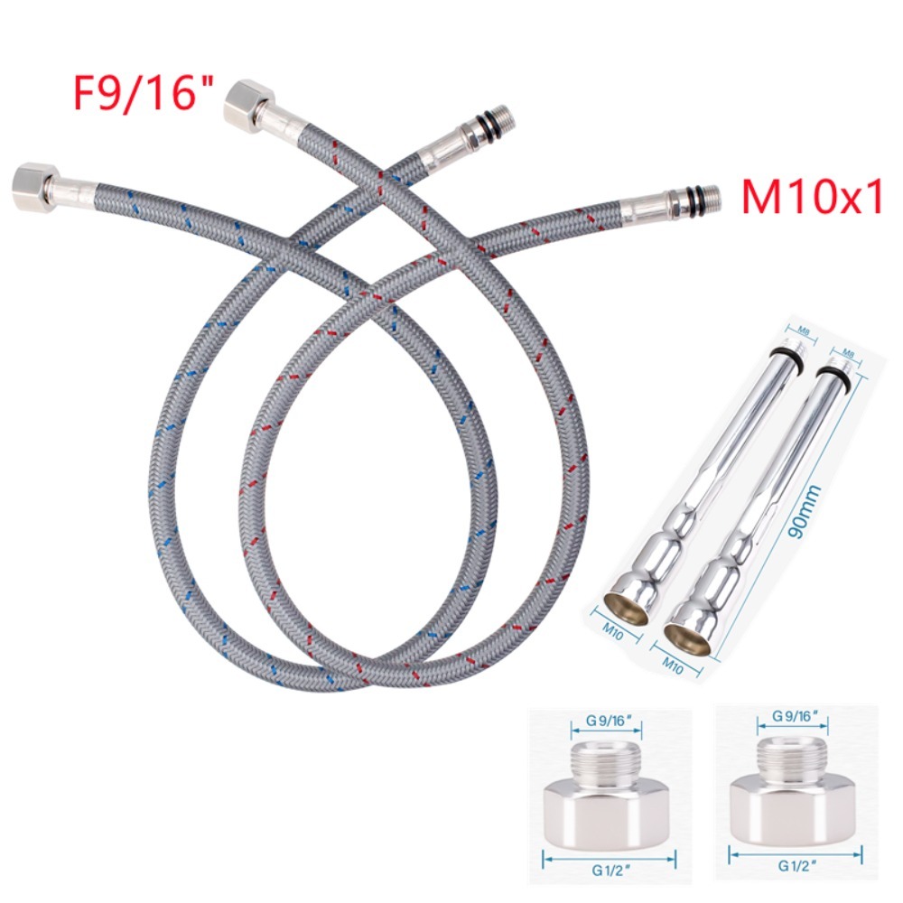 2PCS Flexible Plumbing Pipes G - огляд і ціна Flexible Hose Braided