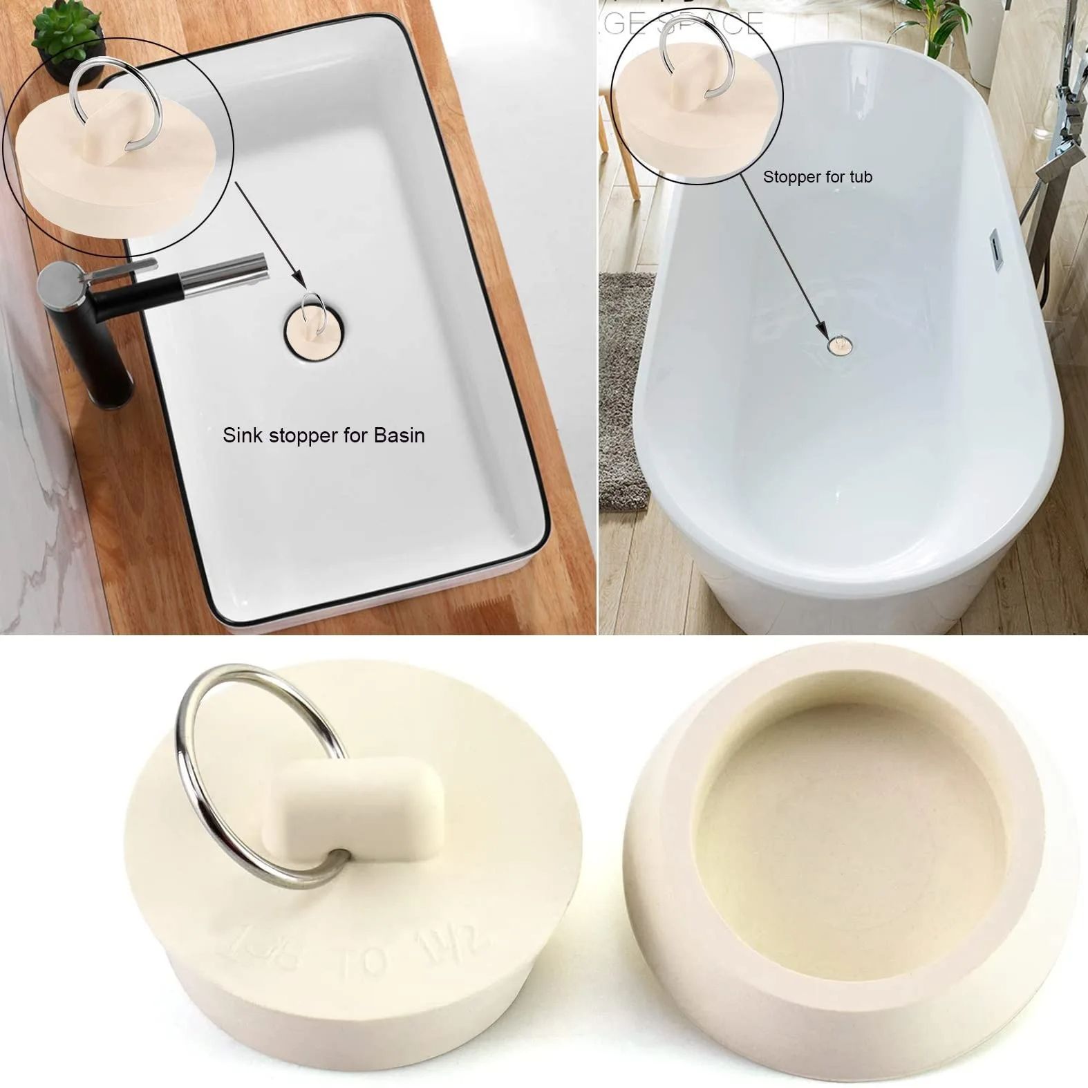1pcs Rubber Round Tub Stopper  - огляд і ціна Drain Pipe Clip