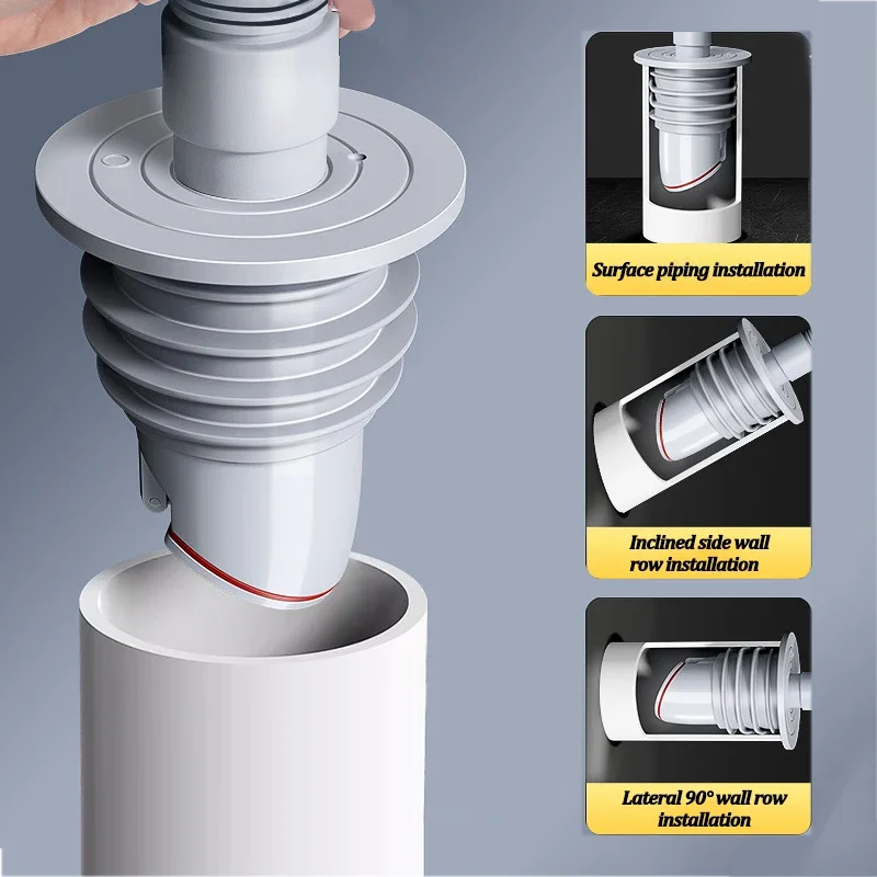 Silicone Bathroom Sewer Seal R - огляд і ціна Drain Pipe Clip